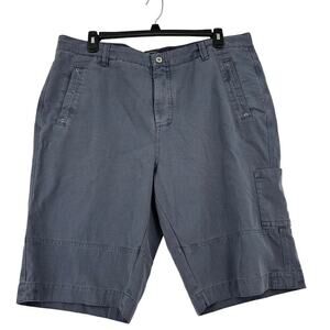 Carbon2Cobalt Cargo Shorts Men's Size 40 Gray Blue 100% Cotton 12 Inch Inseam
